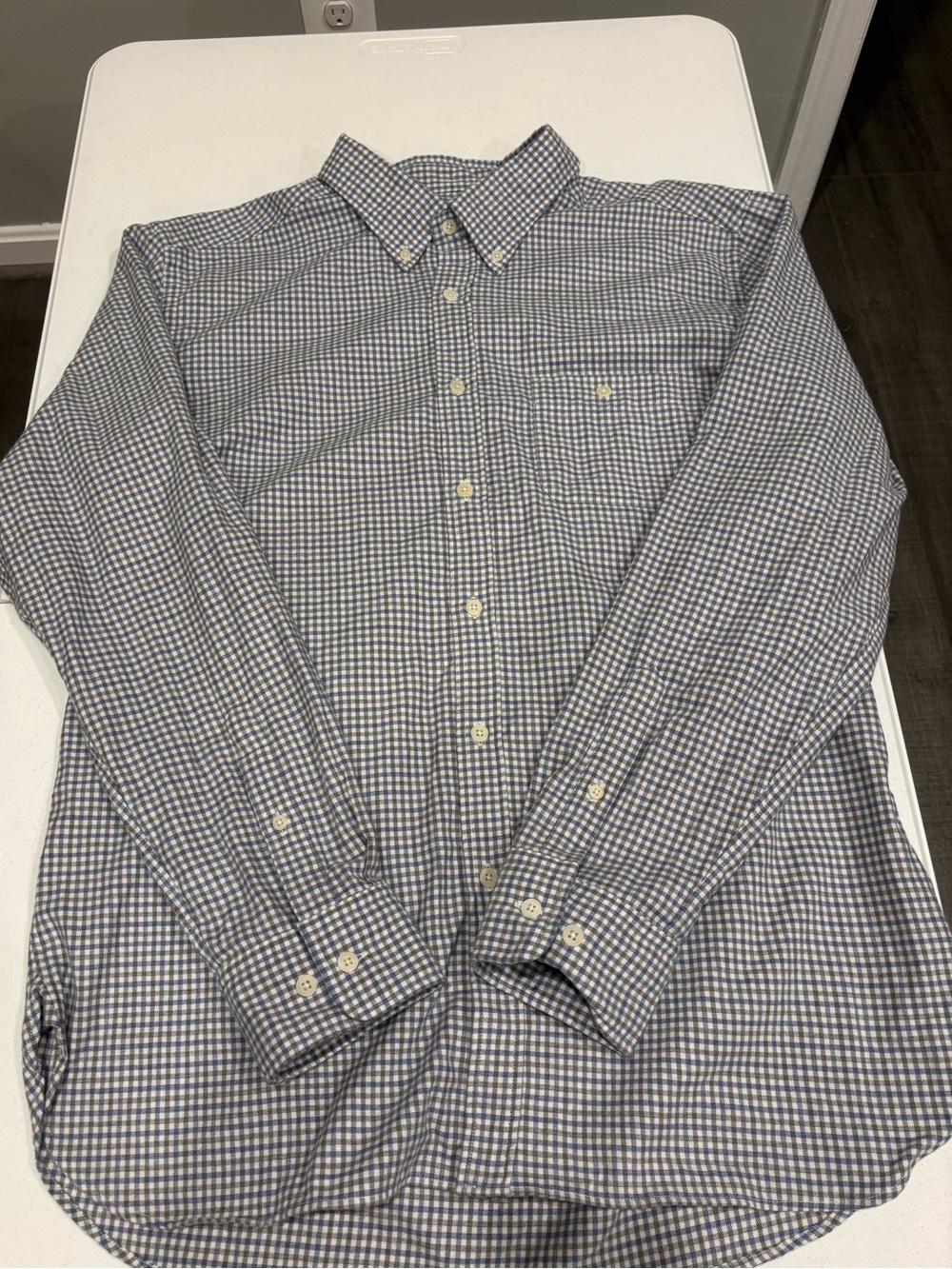 Onward Reserve Men XL Button-Down Check Featherlight Flannel Shirt in Blue/Gray